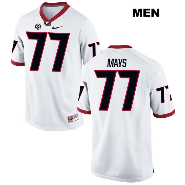 Georgia Bulldogs Men's Cade Mays #77 NCAA Authentic White Nike Stitched College Football Jersey QFD8856JL